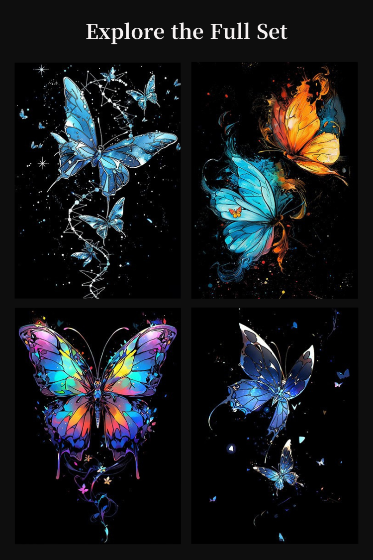 Luminous Scratch: Celestial Butterflies
