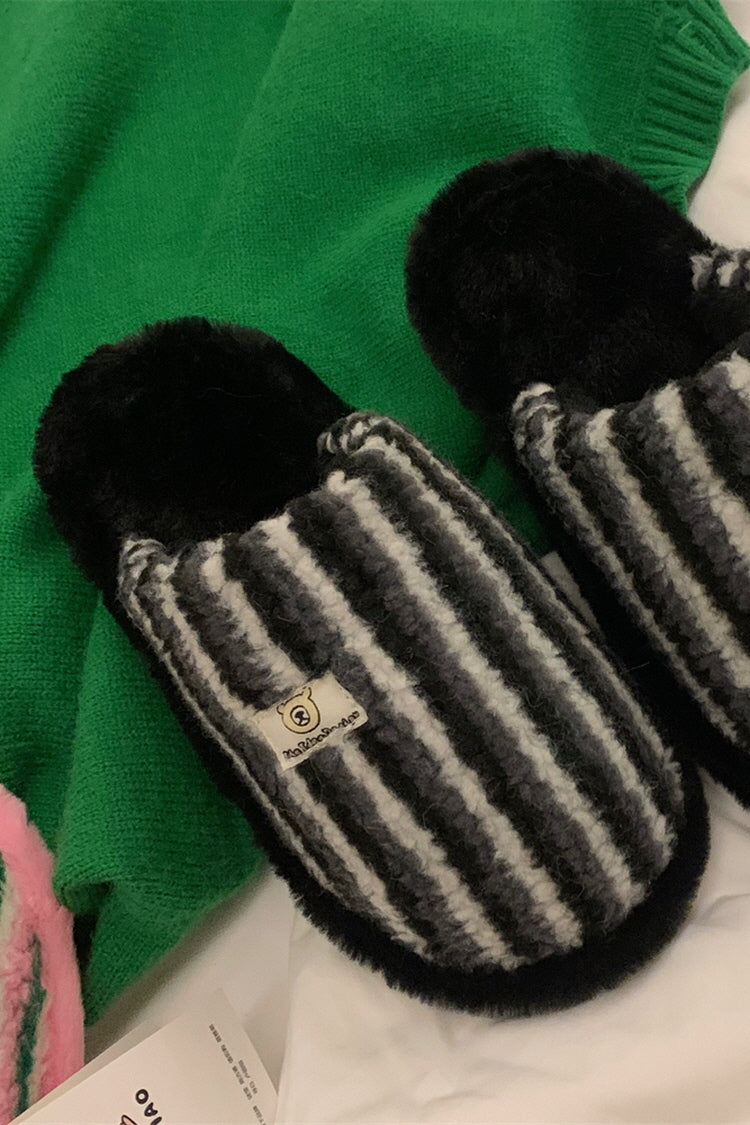 Stripe Patch Slippers