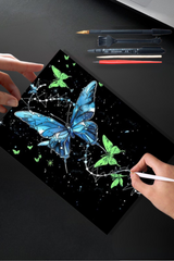 Luminous Scratch: Celestial Butterflies