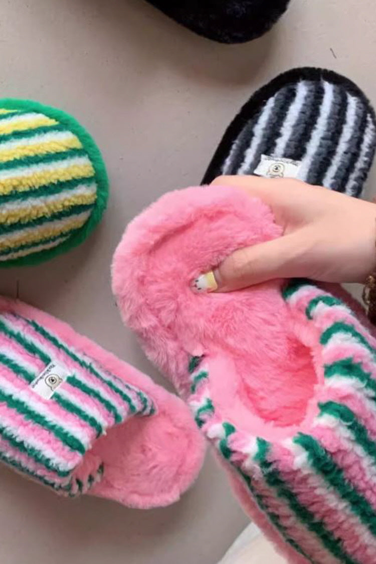 Stripe Patch Slippers