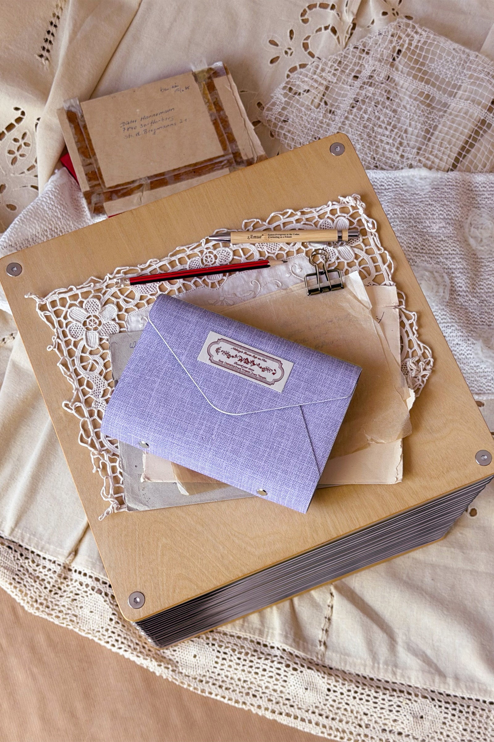 Letters from Afar - Eggshell Gingham
