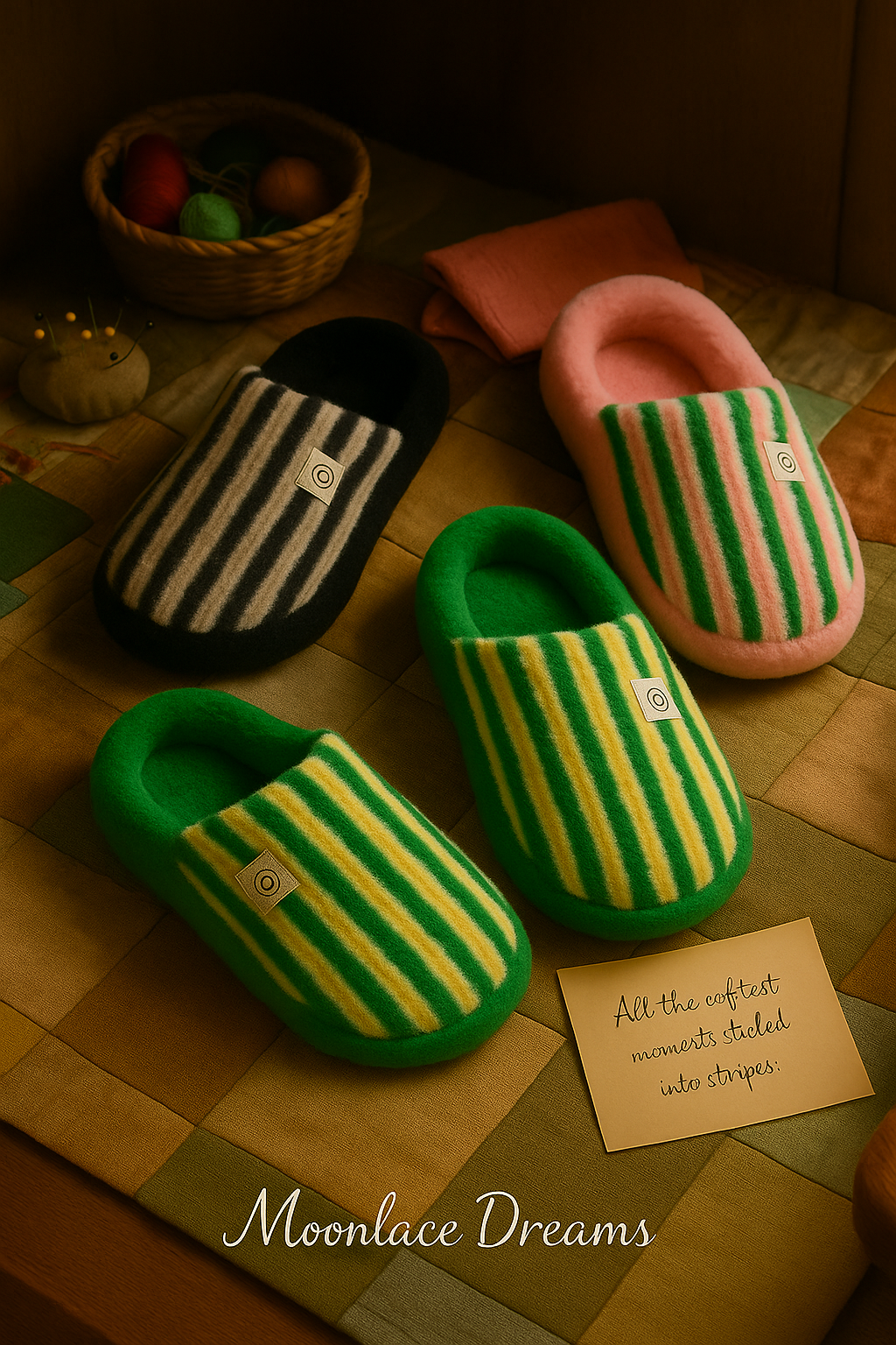 Stripe Patch Slippers